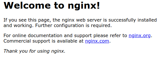 Nginx welcome page