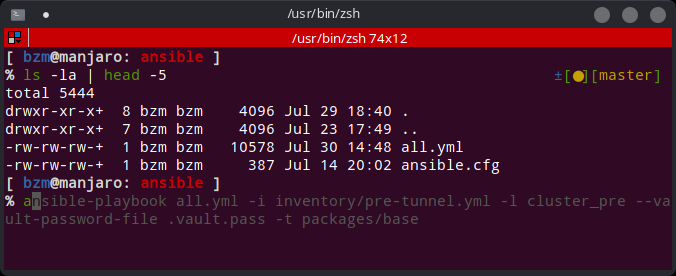 Example of a custom zsh configuration